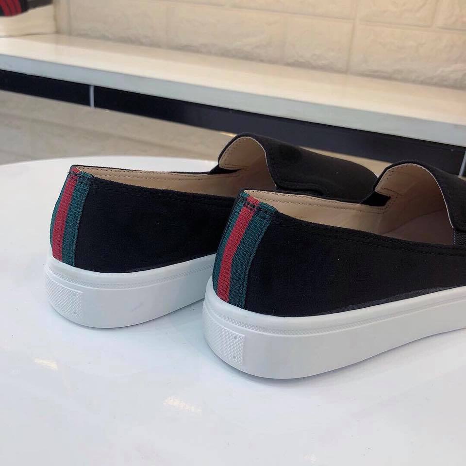 GIÀY SLIP-ON MŨI TRÒN DA LỘN KẺ SAU GÓT -366