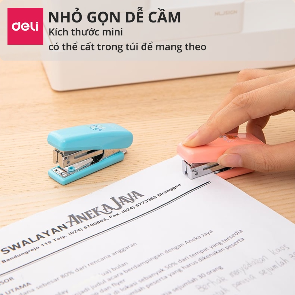 Dập ghim mini số 10 Deli - 12 trang - E0222