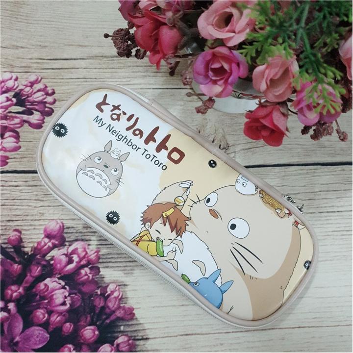Hộp bút da PU hình Totoro và Mario