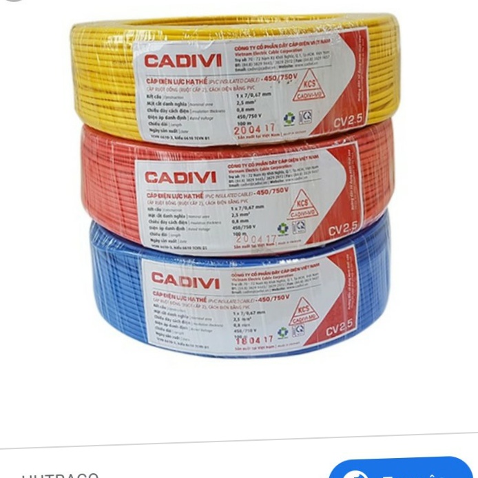 Dây 2.5 cadivi 100 mét