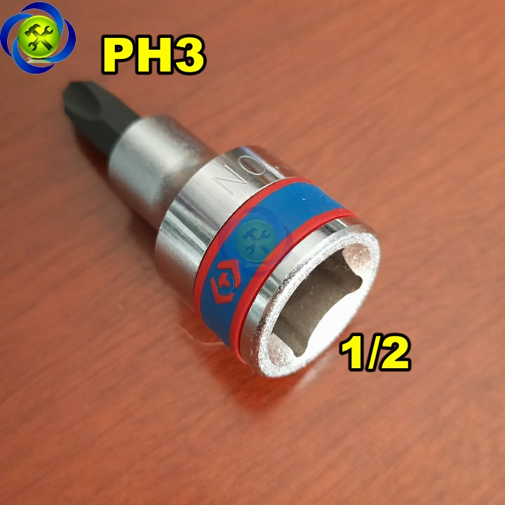 [HCM]Đầu tuýp 1/2 mũi vít bake PH3 8mm Kingtony 402103 NO.3