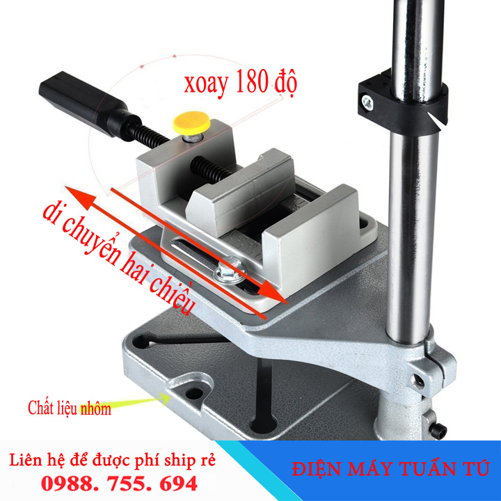 CHÂN ĐẾ MÁY KHOAN BÀN AM-6102B – 2 TẦNG (ĐÃ CÓ Ê TÔ KẸP)
