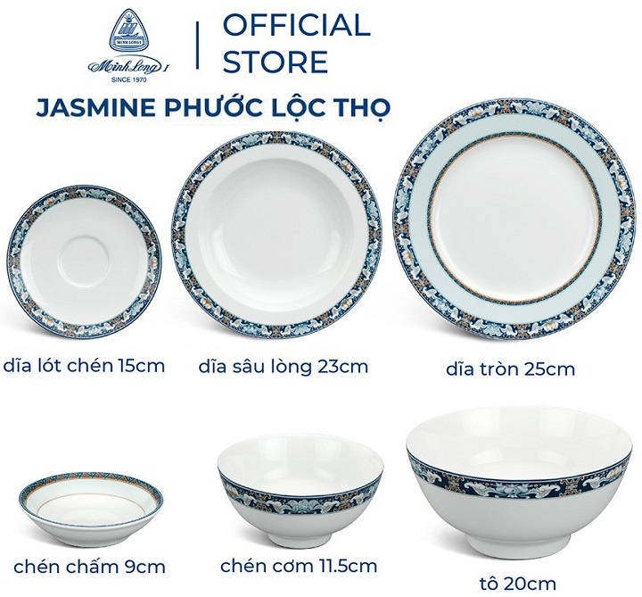 Tô chén dĩa sứ Phước Lộc Thọ sứ Minh Long - tô chén dĩa sứ minh long