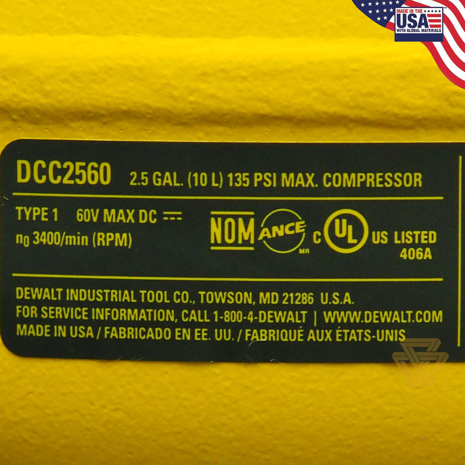 [HCM][Trả góp 0%] Bộ Máy Nén Khí 0.4HP 9.5L Dewalt DCC2560T1