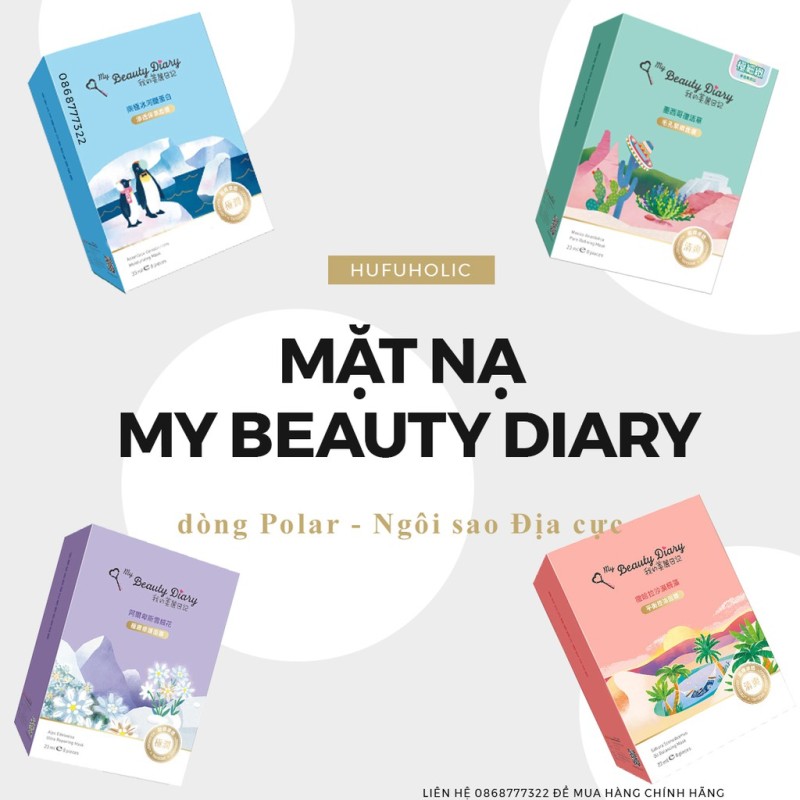 My Beauty Diary (Đài) - Bản phổ thông đầy đủ các loại mặt nạ: Trai đen Tổ Yến Natto lô hội mbd