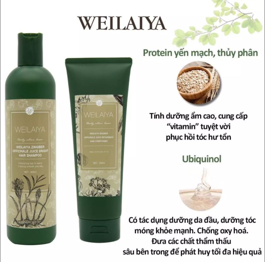 [CHÍNH HÃNG] - Cặp Dầu Gội Xả Gừng Weilaiya