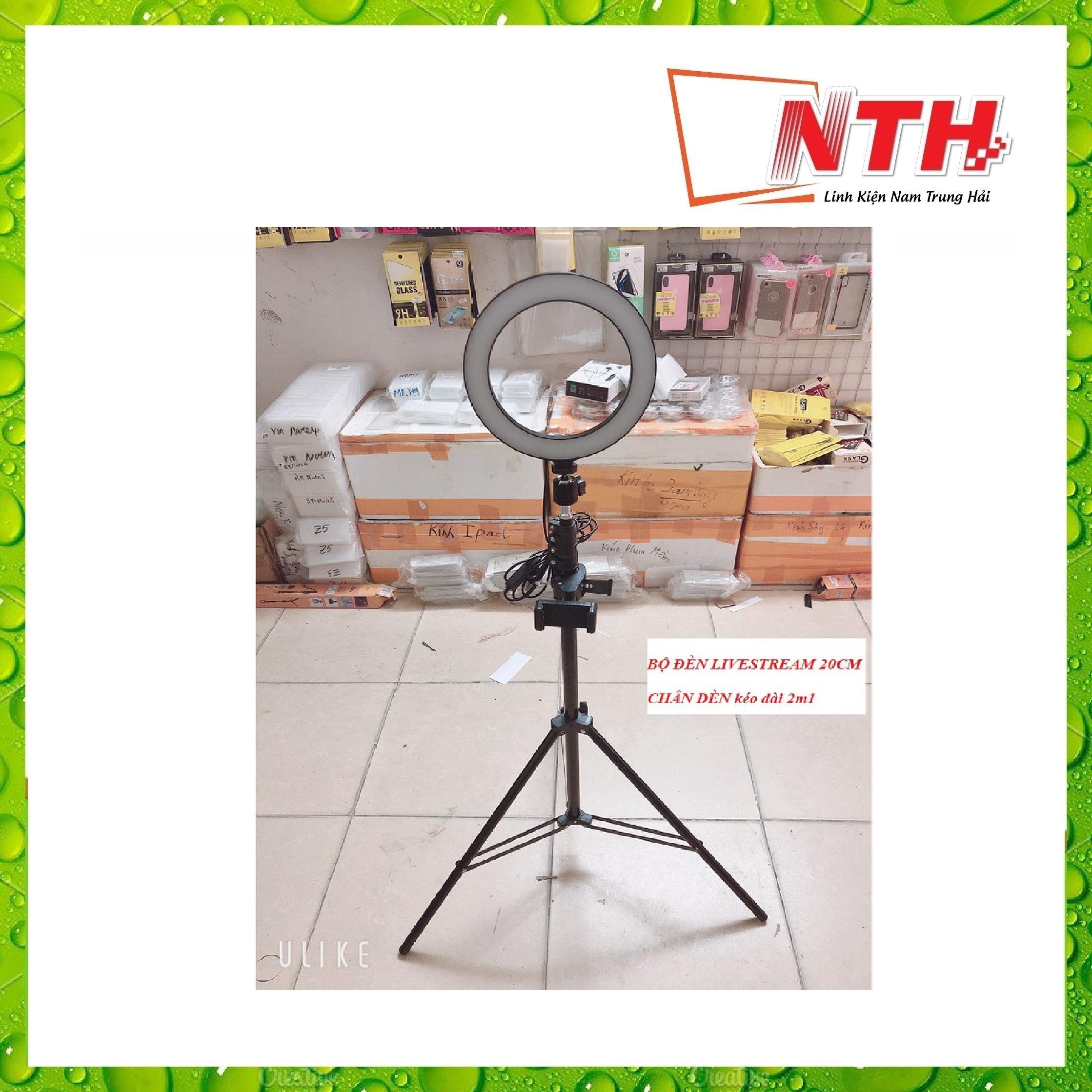 Bộ đèn livetream chân + vòng led 26cm cao 2m1 3 chế độ led