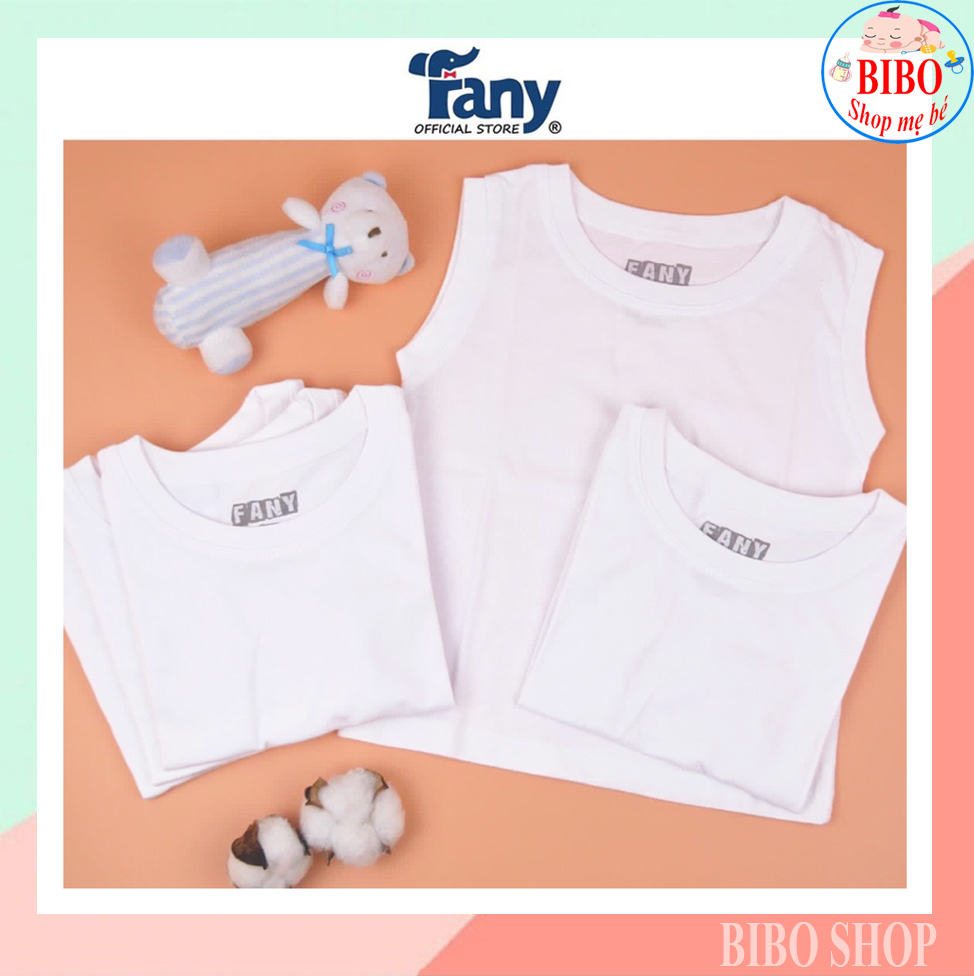 Áo Thun Sát Nách Cho Bé Màu Trắng  Vải Cotton Mặc Nhà Mát, Vải Mềm Mịn Chất Đẹp Fany