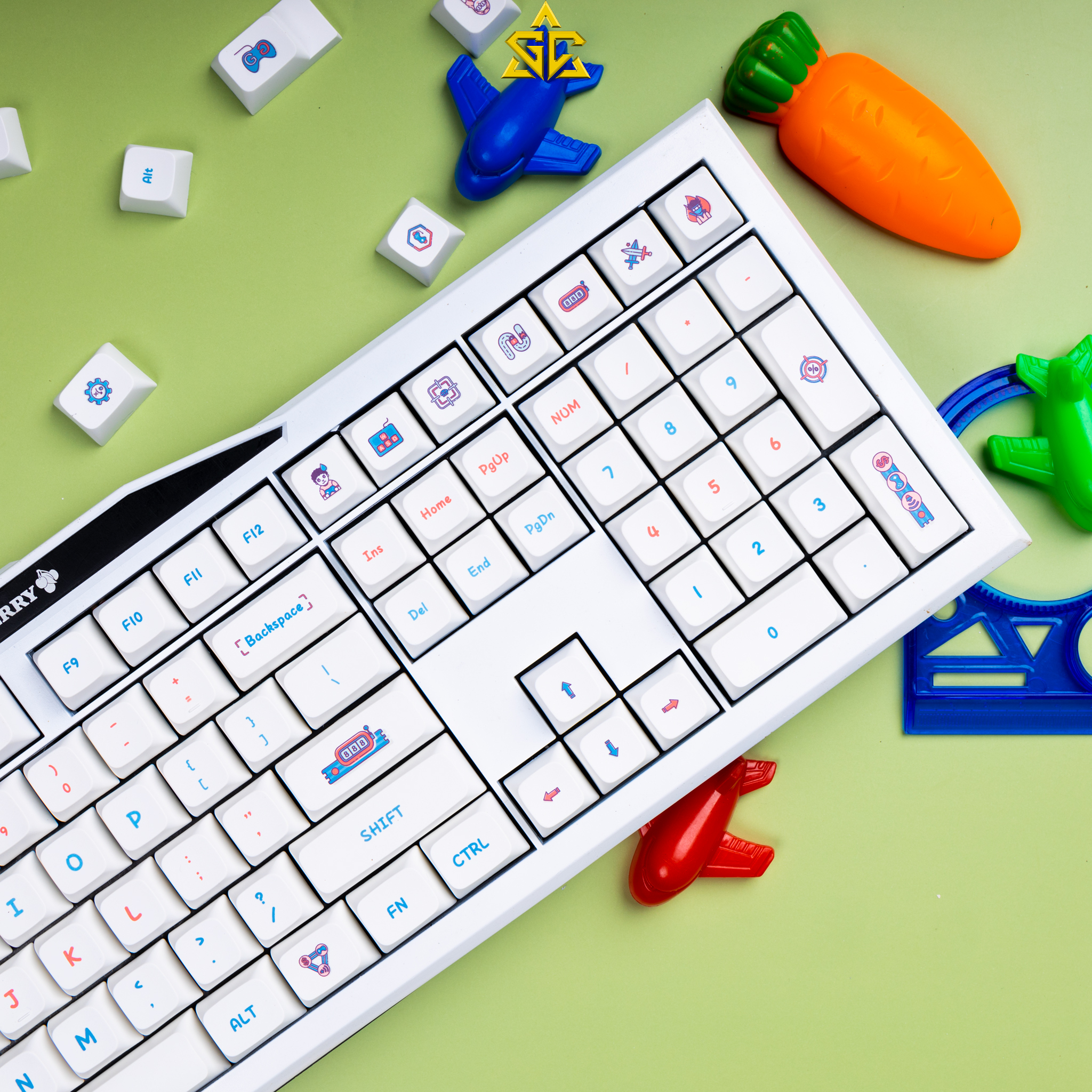 Keycap NERD 122 nút bàn phím cơ Profile XDA Thick PBT