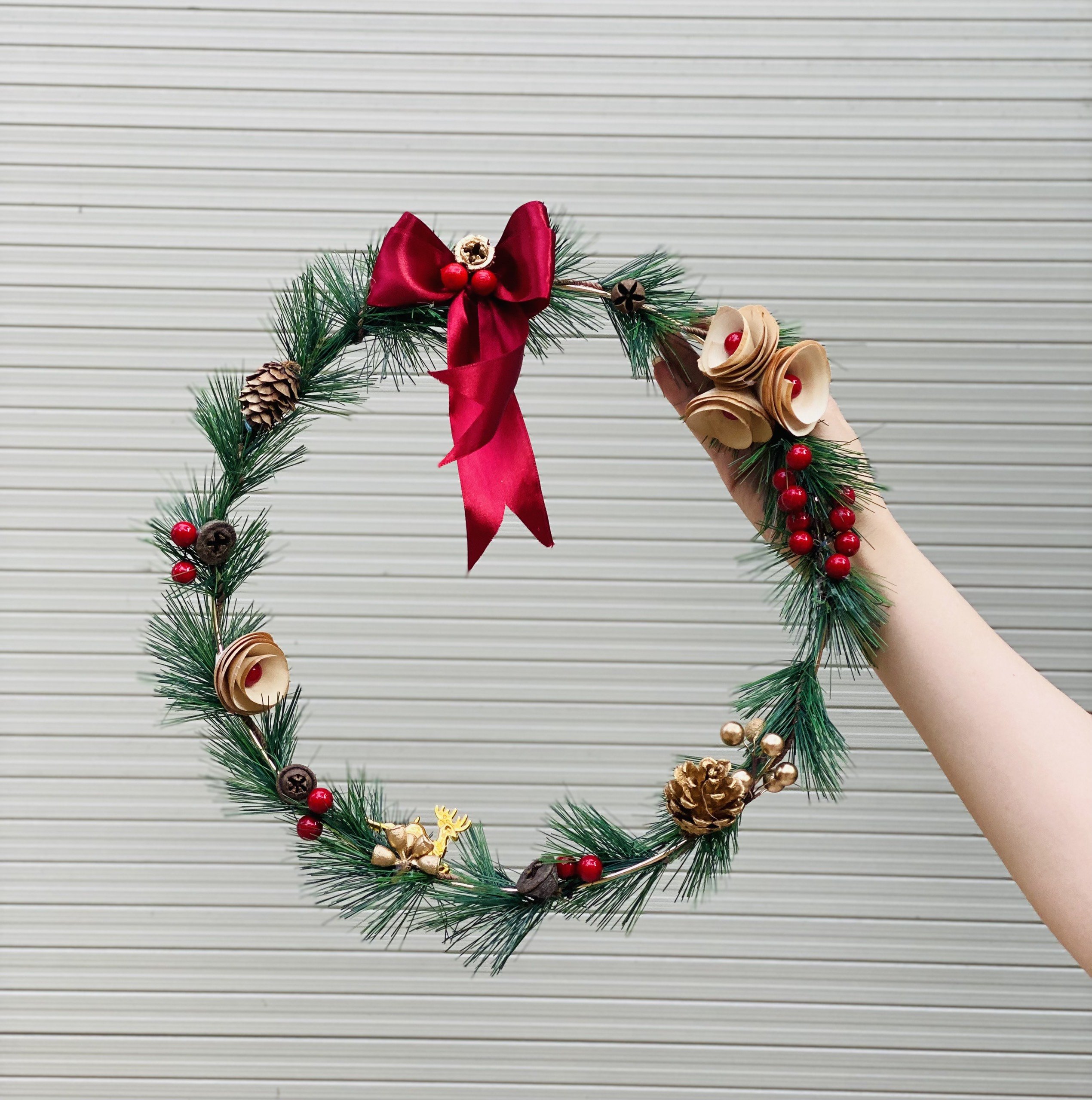 Vòng nguyệt quế 30cm trang trí noel lung linh