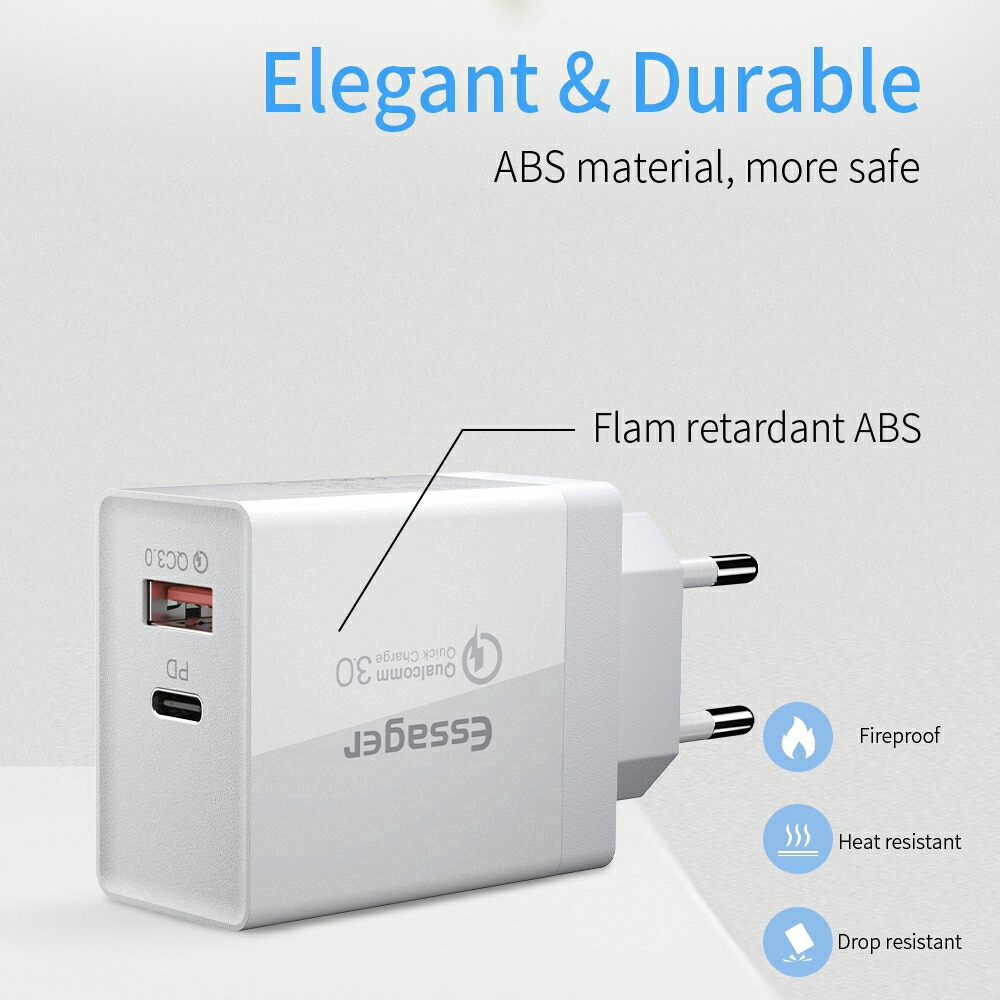 Củ sạc nhanh QC 3.0 PowerPort PD 36W  ESSAGER
