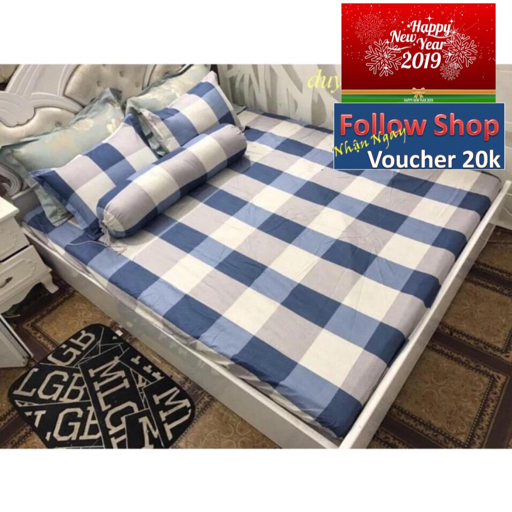 Bộ ga gối poly cotton caro m6/m8 (RMT)