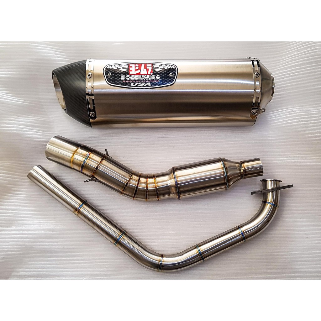 Pô yoshimura r77 + cổ pô bầu hơi xịn inox 304 tổ ong gắn dòng xe exciter150, winner x, r15 v3, mt15, xsr 155 và 1 số dòng xe