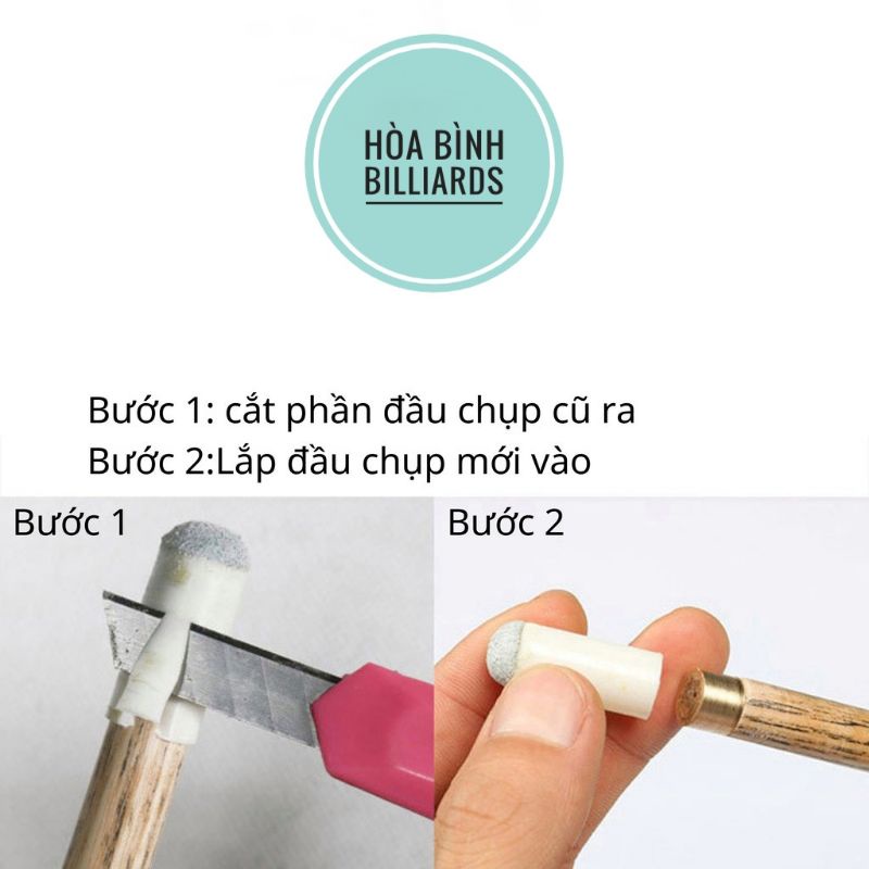 Combo 10 Đầu Chụp Cơ Bida, gậy bida 13mm