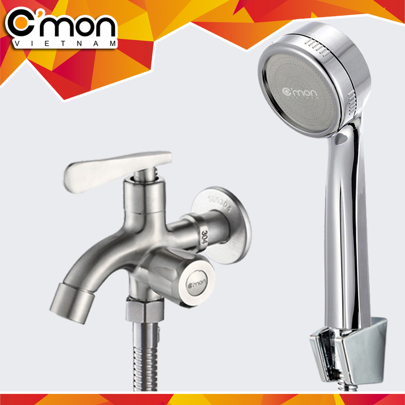 Combo bộ vòi sen tăng áp C'MON TS-08 + Củ sen lạnh C'MON CSL-01