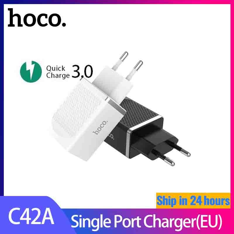 HOCO C42A Quick Charge 3.0 USB Wall Adapter Single USB Port Fast Charging 【EU Plug】