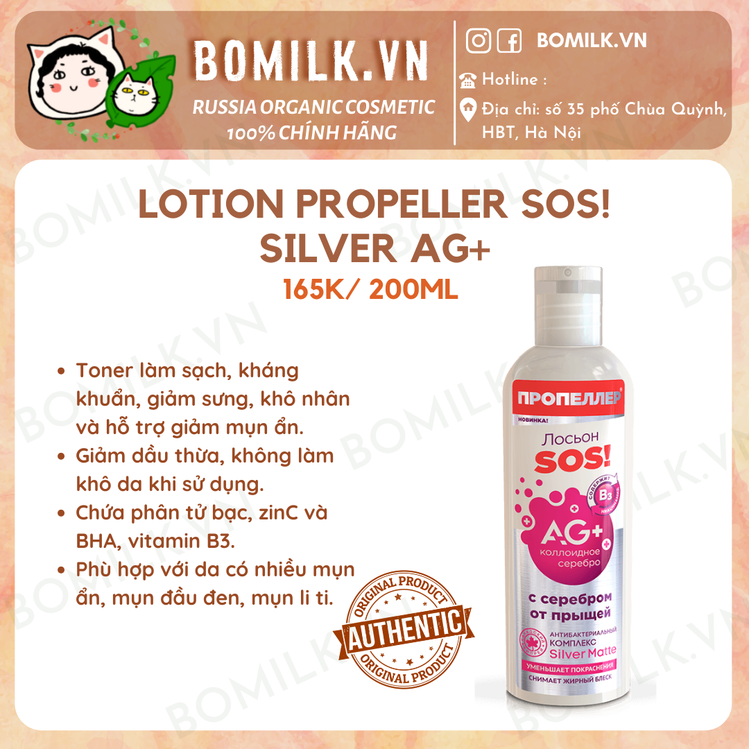 Nước hoa hồng SOS Propeller Silver
