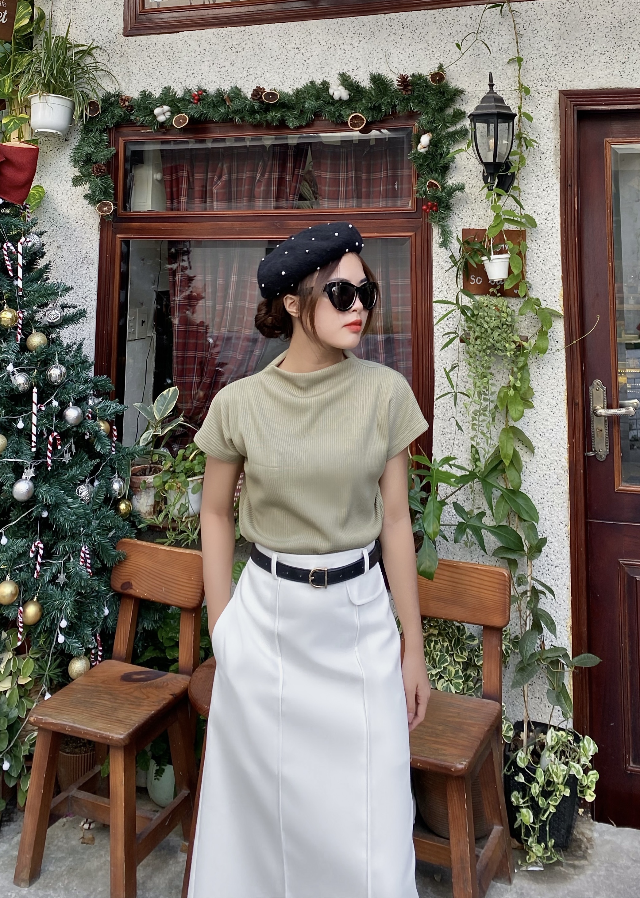 Áo thun thiết kế CHARMO vải thun len gân freesize Basic Wide Top