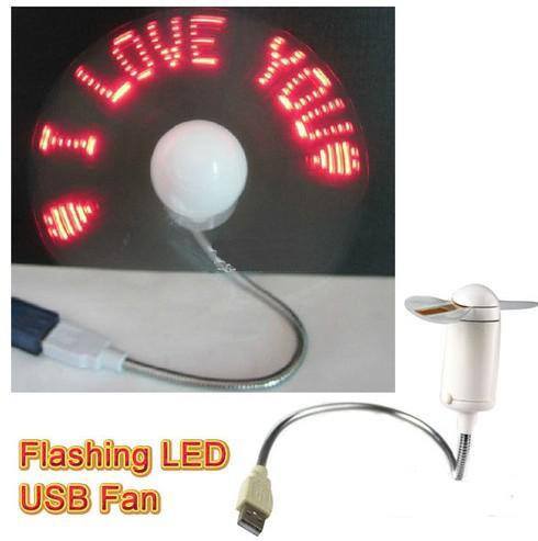 QUẠT ĐÈN LED USB TỰ TẠO CHỮ TÙY Ý