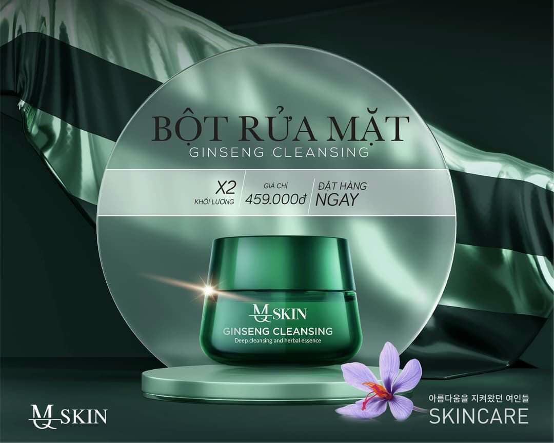 Bột Rửa Mặt Nhân Sâm MQSKIN (100g Mẫu Mới)