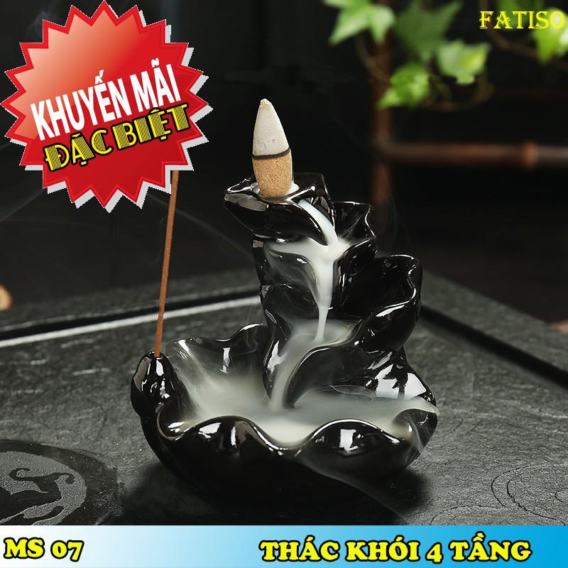 Thác khói trầm hương hình lá sen 4 tầng