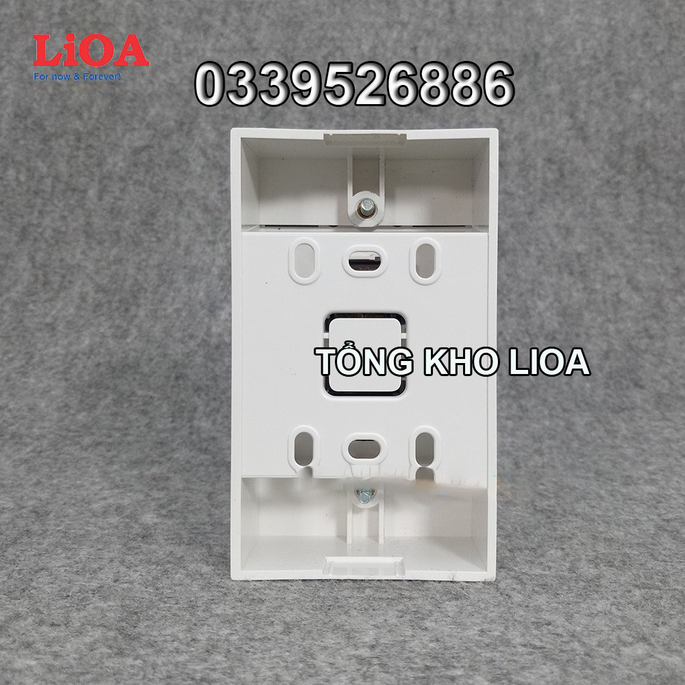 Combo 2 công tắc điện 1 chiều + mặt lỗ vuông LiOA - Lắp nổi