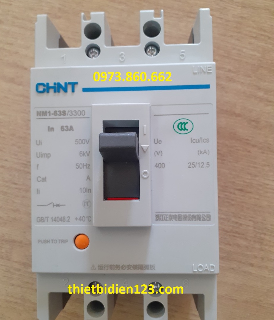 Aptomat CHINT MCCB 3P/4P 63A - NM1-63S