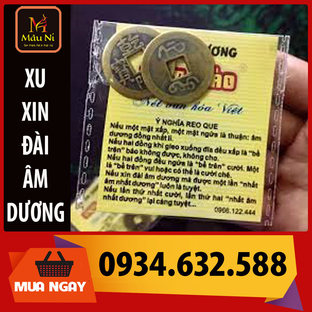 XU XIN ĐÀI ÂM DƯƠNG 1 Cặp 2 Đồng, Cách Xin Đài Âm Dương Thờ Cúng
