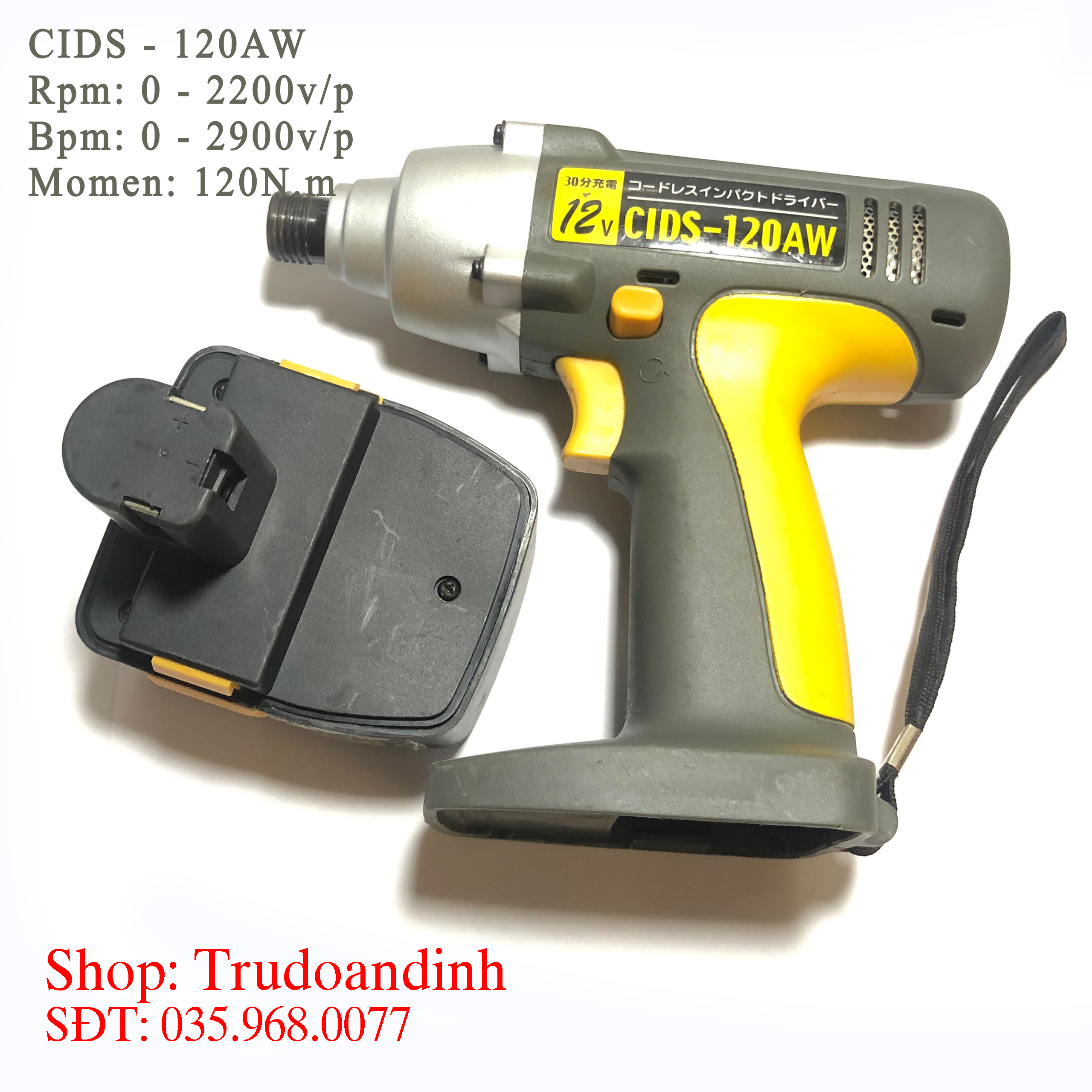 Máy bắt vít Cids 12v + pin 4AH mới 100%