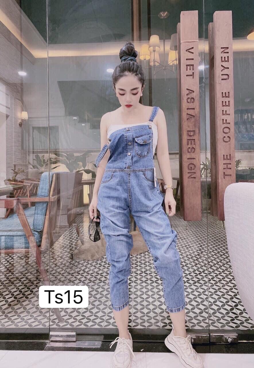 Yếm jean nữ chất bò siêu hot 2021 - yếm jean nữ mẫu mới thiết kế cá tính - yếm jean nữ năng động thời trang binstore94 bs15