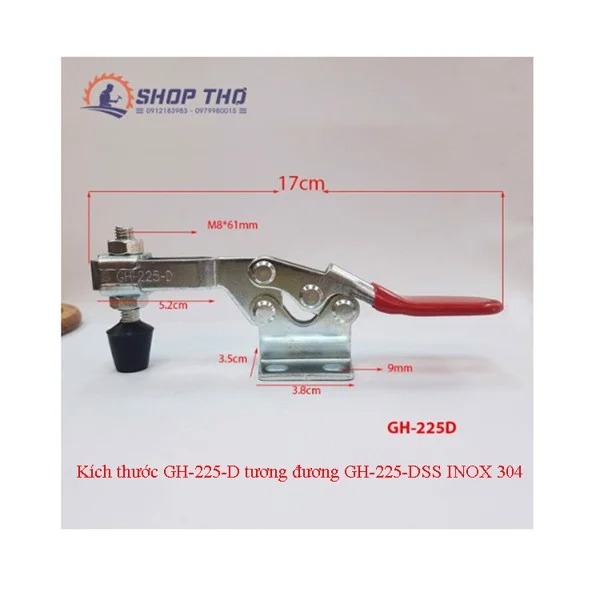 Sập vuông góc -225d inox 304