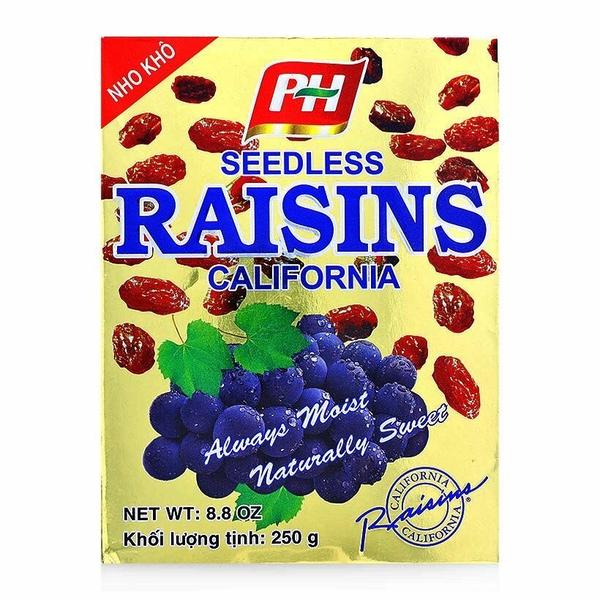 - raisins nho khô hộp 250g