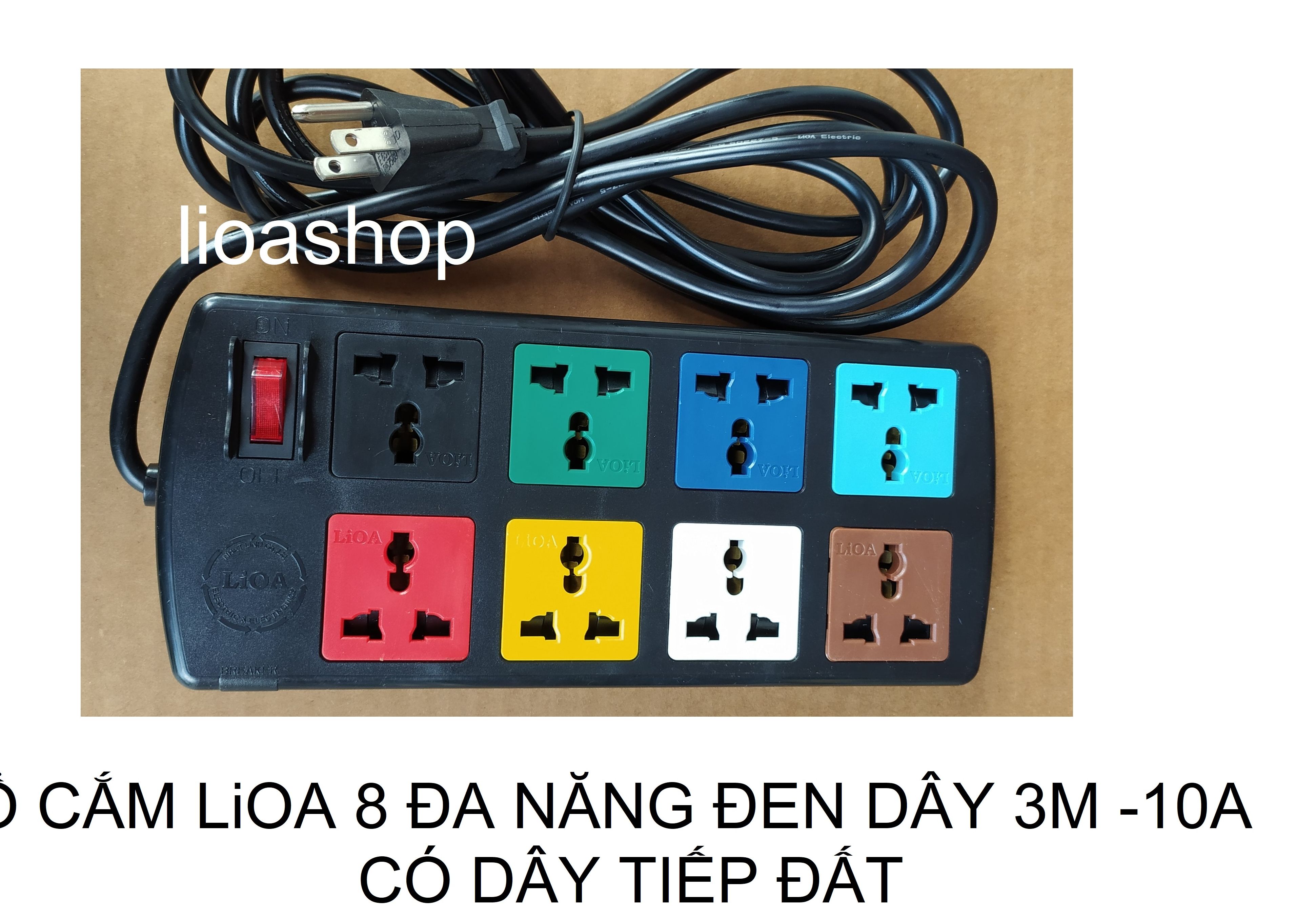 Ổ CẮM ĐIỆN LiOA 8 ĐA NĂNG CÓ DÂY TIẾP ĐẤT