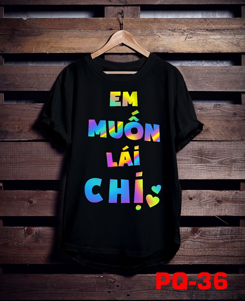 Áo phông phản quang bảy màu Em muốn lái chị (M2), sét bộ quần áo nam nữ, sét bộ mặc ở nhà, sét áo quần ống rộng, sét áo thun quần kaki, sét quần đùi V, áo đôi nam nữ đẹp - LEEDA
