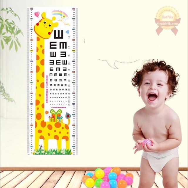 Thước đo chiều cao cho bé, decal dán tường