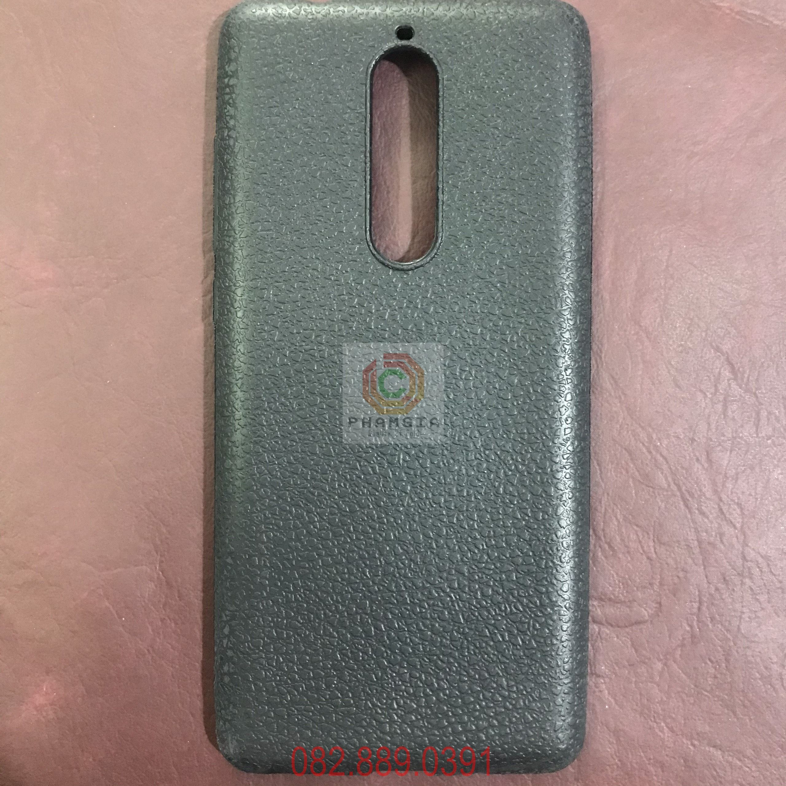 Ốp lưng Nokia 5.1 dẻo đen giả da siêu bền