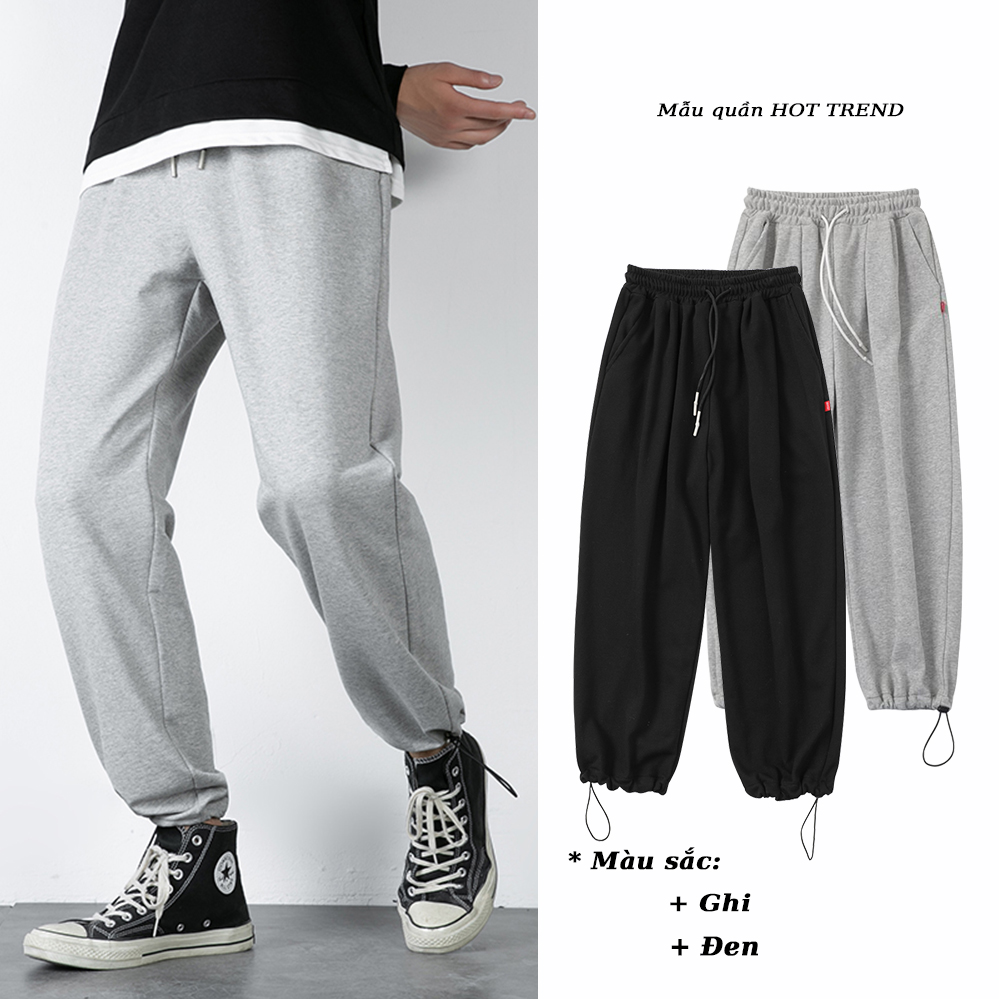 Quần Ống Rộng Nam Basic Mặc 2 Kiểu Suông Hoặc Bo Năng Động Mẫu Mới Về Năm 2024 Phong Cách FASHION4MEN JOGGER NAM 9000064C8