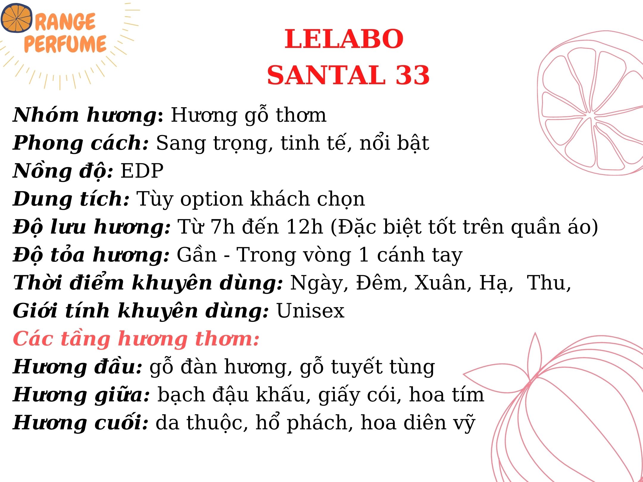 [Mẫu thử] Nước hoa Lelabo Santal 33
