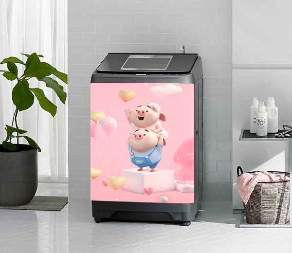 Decal dán máy giặt chất liệu cao cấp- Pig 2022