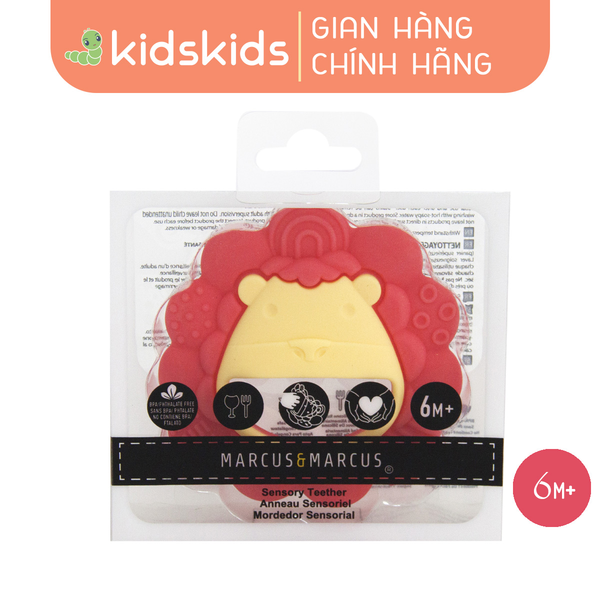 Đồ gặm nướu silicon cho bé sensory marcus & marcus, từ 6 tháng - marcus