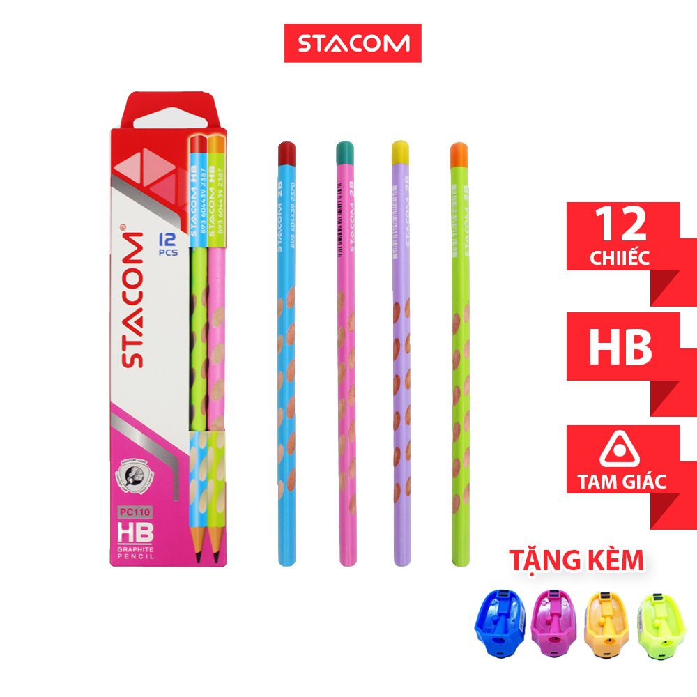 (Hộp 12 cây) Bút chì định vị Stacom 2B/HB - PC110