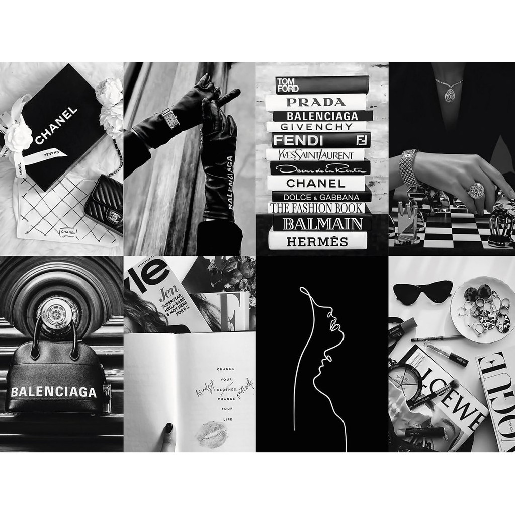 [FREESHIP EXTRA] Wall Collage dán tường trang trí decor phòng ngủ - theme Black n White