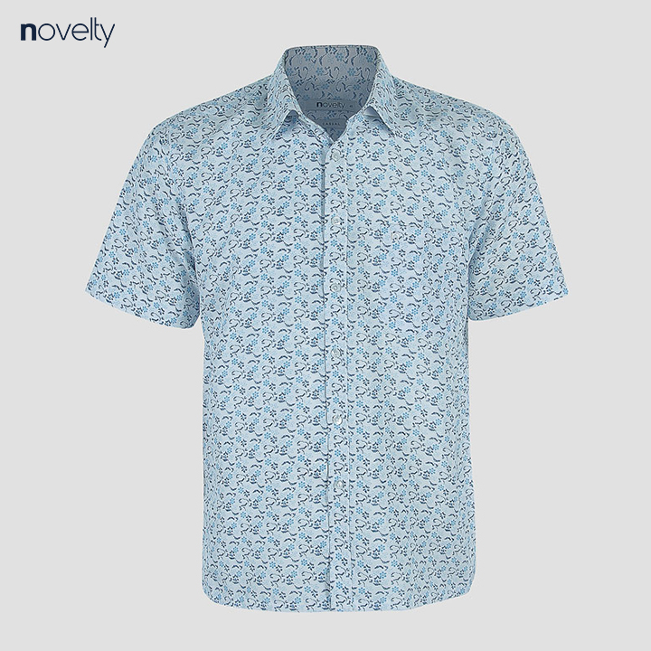 Áo sơ mi nam Novelty ngắn tay in hoa văn NSMMINMSPB200071N