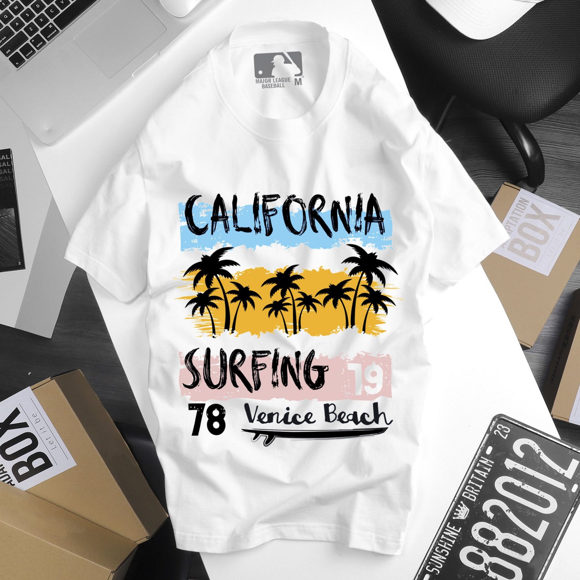 [HCM]Áo thun TAY NGẮN California cây dừa (TAY LỠ IB)