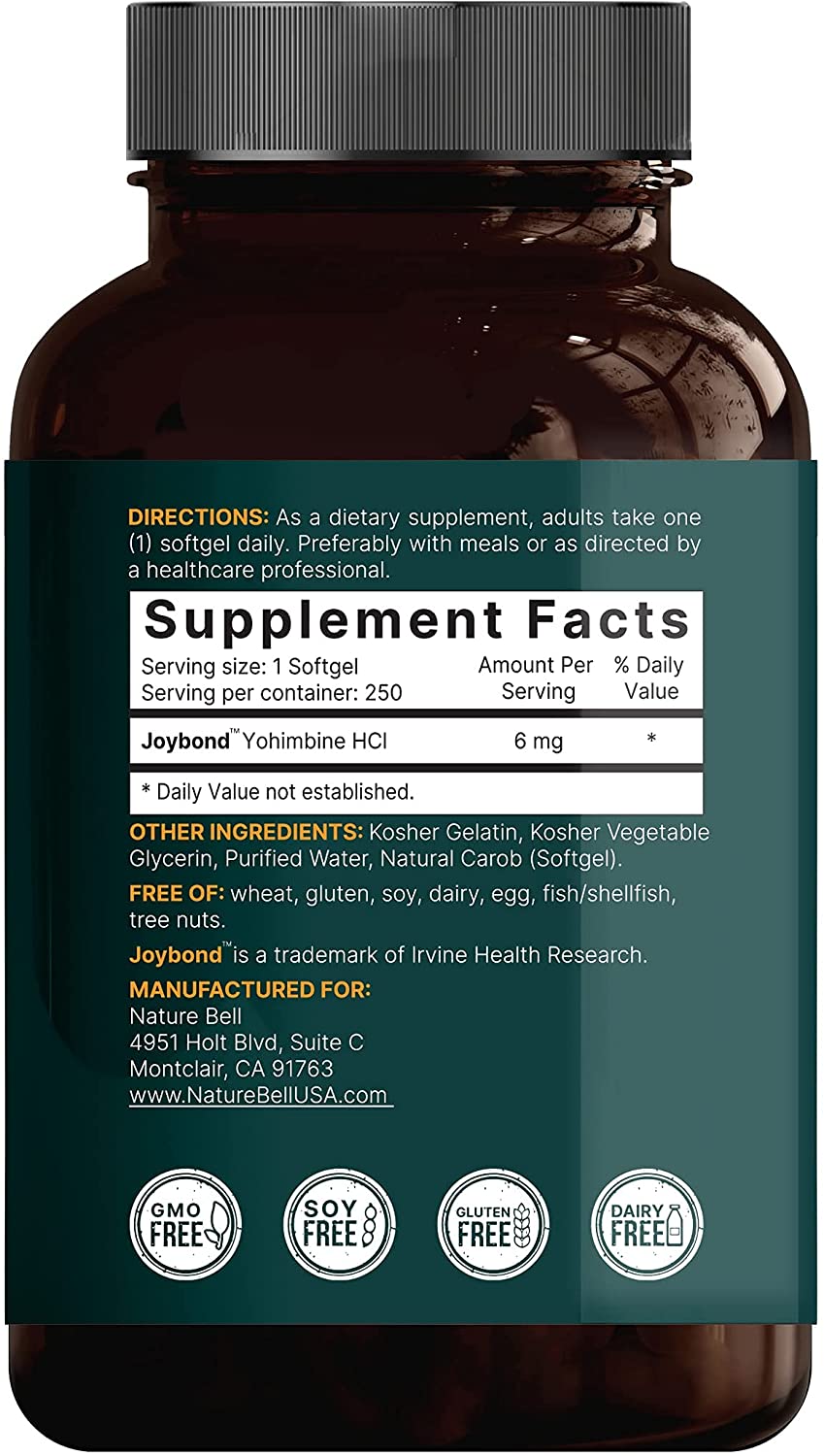 Yohimbine Naturebell - giảm cân, đốt mỡ, công nghệ Joybond (SF71)