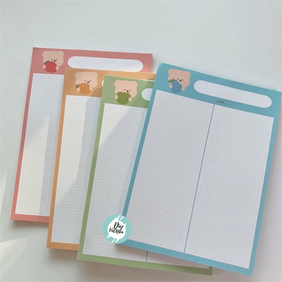 [HCM]GIẤY NOTE Ô GẤU NÂU