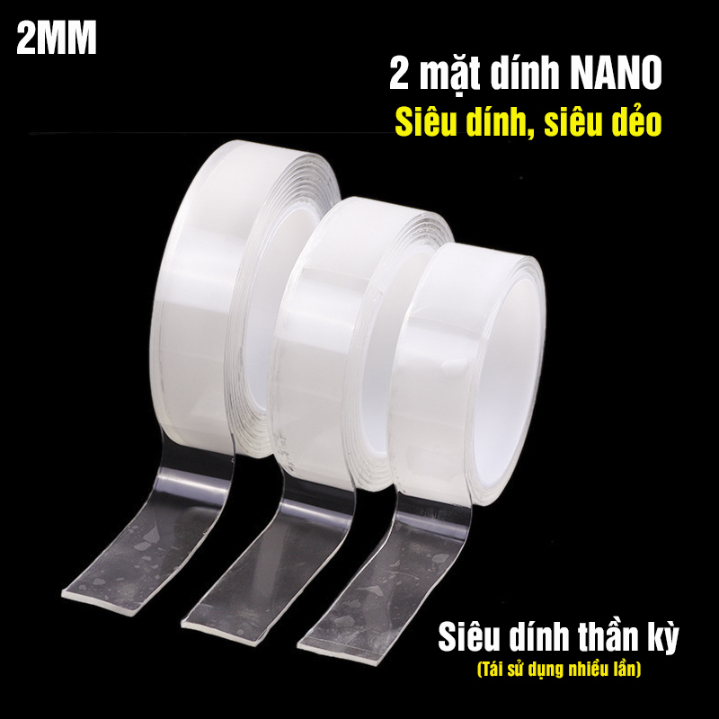 Double-sided ultra-clear adhesive tape tape on any extra firm surface-strong elastic resistance (1mm x 3cm x 2 m thick)