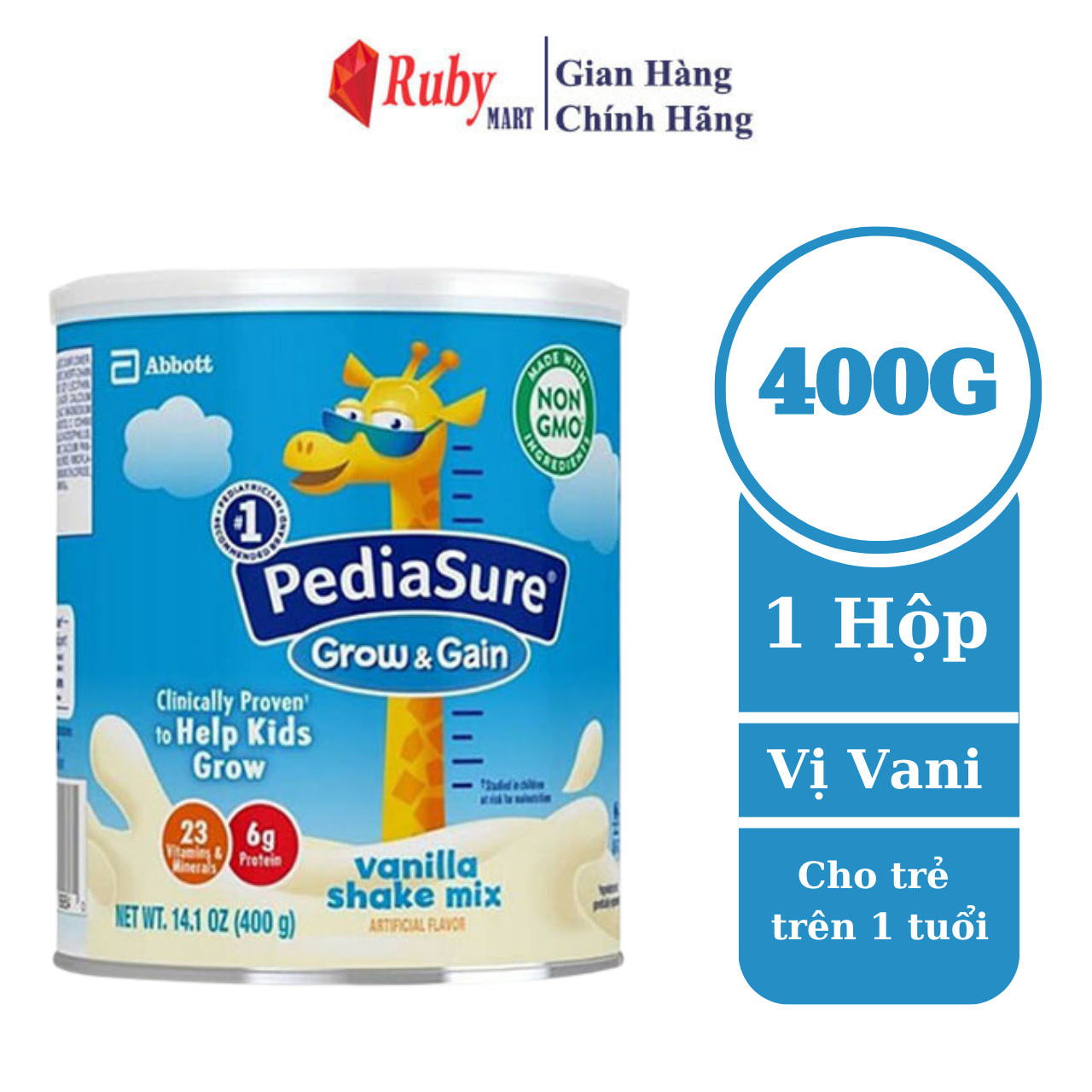 Sữa Bột Pediasure Grow and Gain - Sữa Pediasure Mỹ 400gr cho bé thấp còi, nhẹ cân