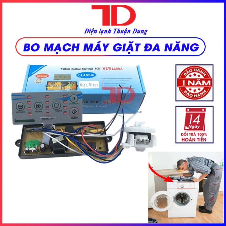 Bo mạch máy giặt đa năng New 2200 có dây cho máy giặt cửa đứng - Điện Lạnh Thuận Dung