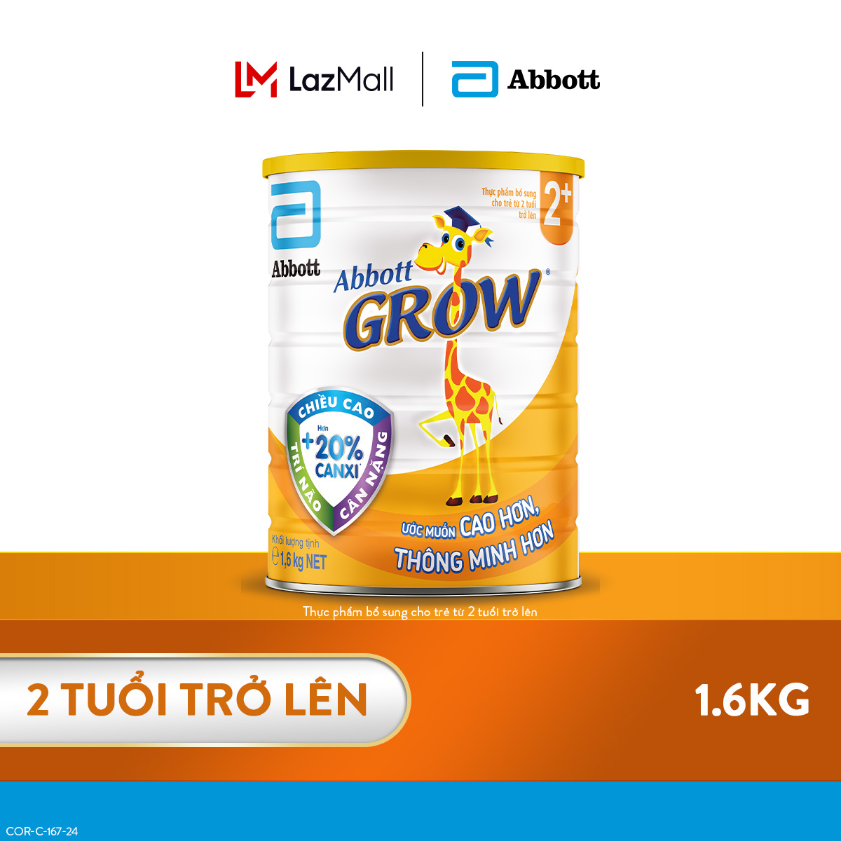 Sữa bột Abbott Grow 2+ Hương Vani  1.6kg